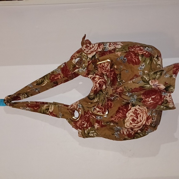 no Brand Handbags - Corduroy Floral Shoulder Bag